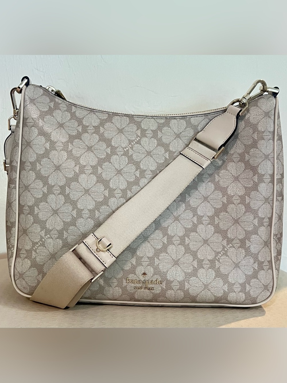 kate spade of New York Signature Spade Flower Large Crossbody - Beige